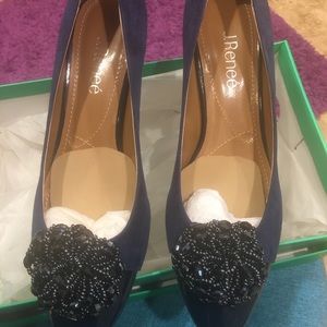 J. Renee navy heels for formal events